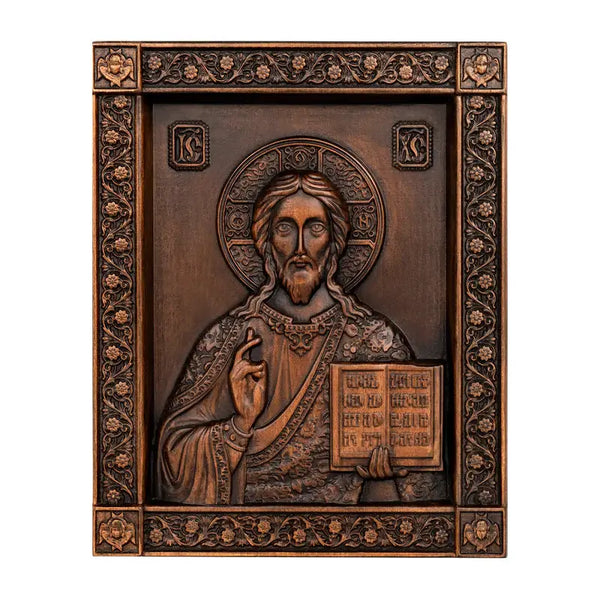 Escultura Pantocrator em Madeira