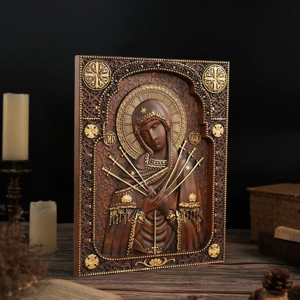 Nossa Senhora das Dores Escultura em Madeira