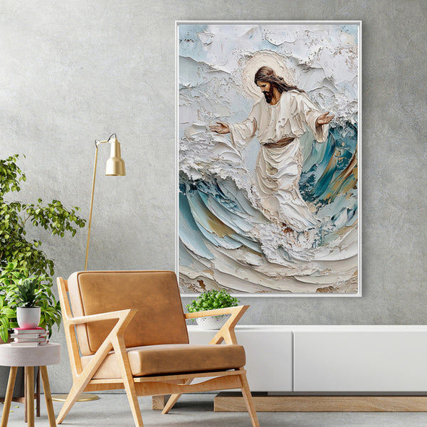 Quadro Decorativo Jesus Caminhando Sobre as Águas Efeito 3D